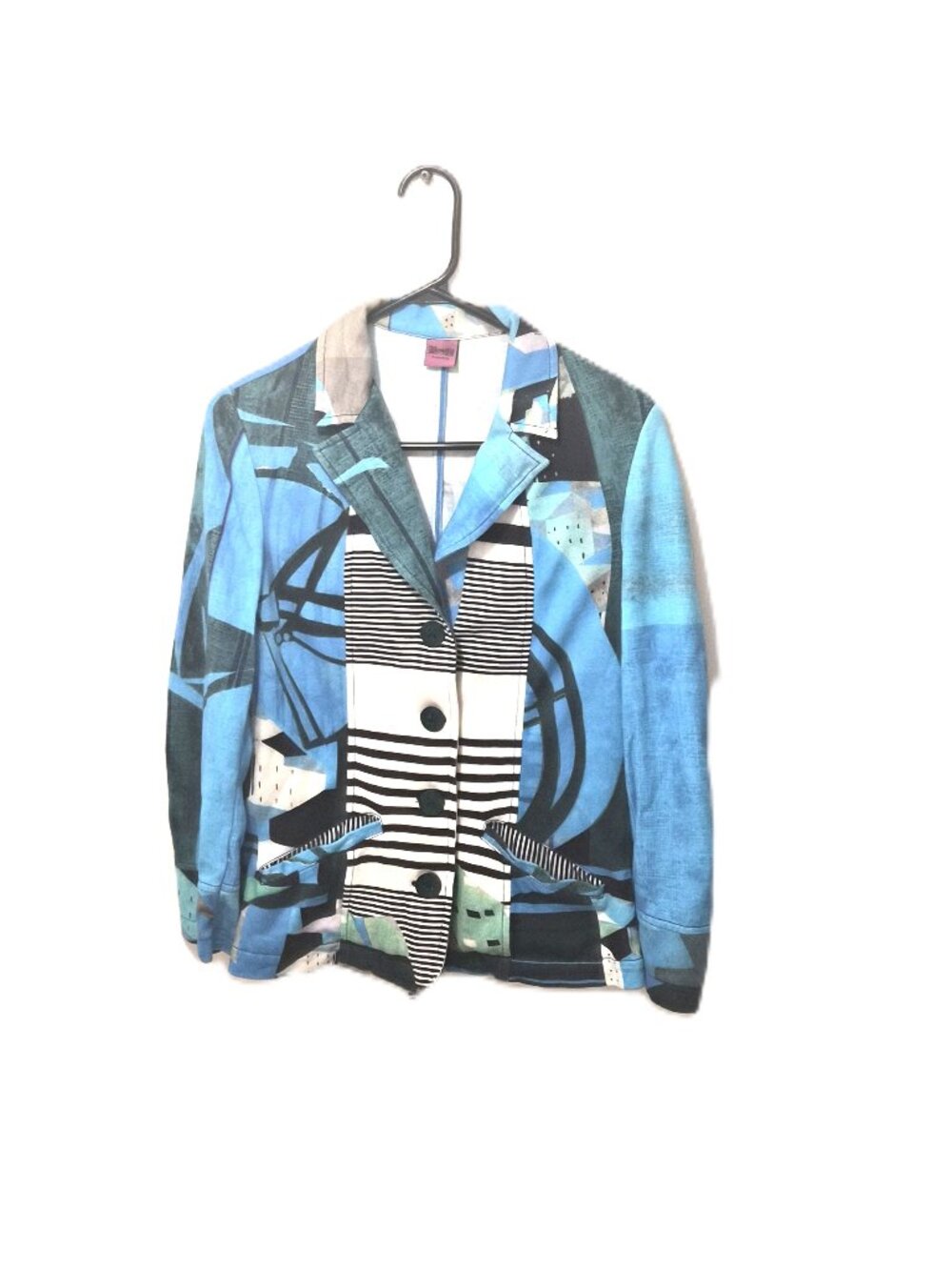 Save the Queen Italy Jacket Artsy Patchwork Colorblock Art-to-Wear Graphic Boho